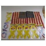 Lot of Flags and Patriotic Military Magnets