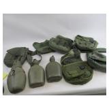 Lot of Military Surplus Canteens and Covers