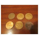 6 Old British Large Cent Pennies 1896+