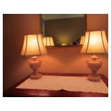 Pair of Pink Urn Table Lamps