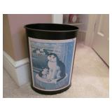 Cat Trash Can Garbage Bin Metal