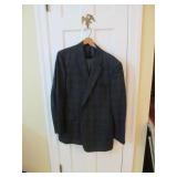 Joseph A Bank Tailored Suit Blue Plaid