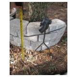 Metal Garden Sculpture Person Black