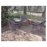 5 Piece Wicker Patio Set Chairs Table Etc