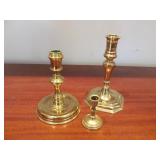 2 Virginia Metalcrafters Candleholders + Another