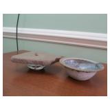 Blue Stoneware Pottery Bowl + Citronella Lamp