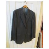 Joseph A Bank Tailored Suit Black Pinstripe
