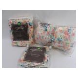 Floral Blanket Pillow and Slippers Lot