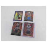 4 Assorted Football Jerset Swatch Patch Cards