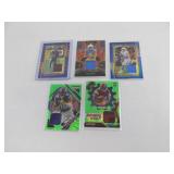 5 Assorted Football Jersey Swatch Patch Cards