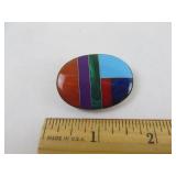 WS Sterling Silver Modernist Jewelry Brooch