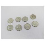 Lot of 8 40% Silver Half Dollar Coins