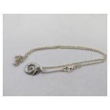 Sterling Silver Spiral Pendant and Chain Necklace