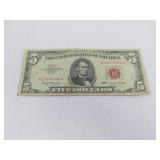 1963 Red Seal $5 Bill