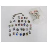 Antique Travel Charms for Bracelet - Many Sterling