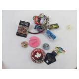 Keychains Pinbacks Lot