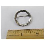 Beau Sterling Silver Circle Brooch