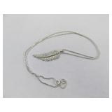 Sterling Silver Leaf Pendant and Chain Jewlery