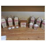 White Block Germany Lusterware Canister Spice Set
