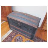 Camel Back Steamer Truck Chest w/ Contents
