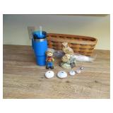 Owls Music Box, Figurines, Cup Lot