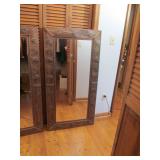 2 Copper Frame Wall Mirrors (One Cracked)