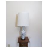 Blue Floral Asian Style Table Lamp