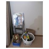 Shoe Racks + Basket and Box Contents