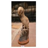 Carved Bull Horn Depicting a Pelican