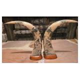 Carved Bull Horns