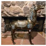 Brass Saddle Horse Statue