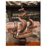 Carved Wood Ship Wall Hanging