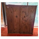 Oak Cabinet with Sony Television