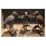 Brass Perched Birds