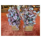 Two Artificial Foliage with Wood Bases