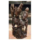 Carved Rosewood Balinese Sculpture Rama & Sita