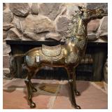 Brass Saddle Horse Statue