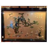 Chinese 3D Hardstone, Jade, Framed Display