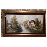 Oil on Canvas in Gold Gilt Frame