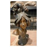 'Flore' Bronze Bust Sculpture by Julien Causse'