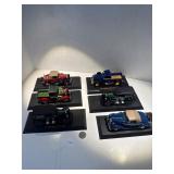 Model cars on display boards