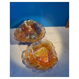 Carnival glass serving bowls