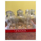 6 half gallon wire bail jars