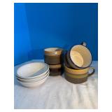 4 Stonecrest mugs, 3 Pfaltzgraph dessert dishes
