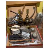 Fawcett, 2 lamps, misc