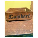 Wooden fruit box marked ï¿½Lambertï¿½