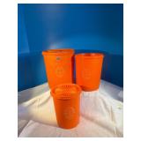 Tupperware canister set, orange