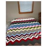 Crocheted ripple afgan