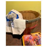 Fishing flies, basket, bag, box