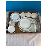 Living ware by Corning- green edged Correlle